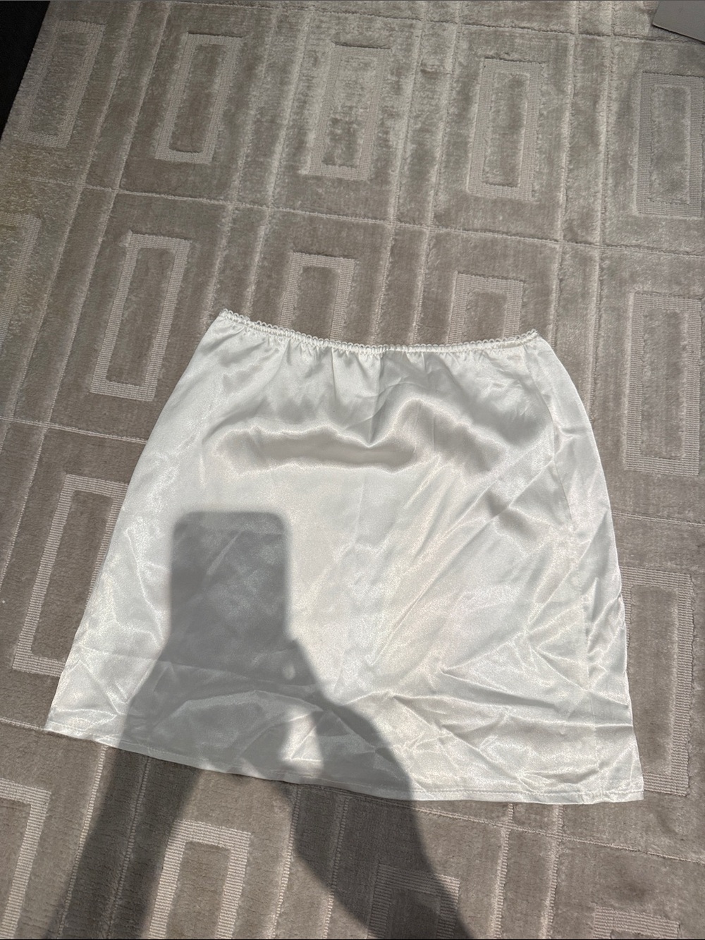 Commense White Satin Half Slip